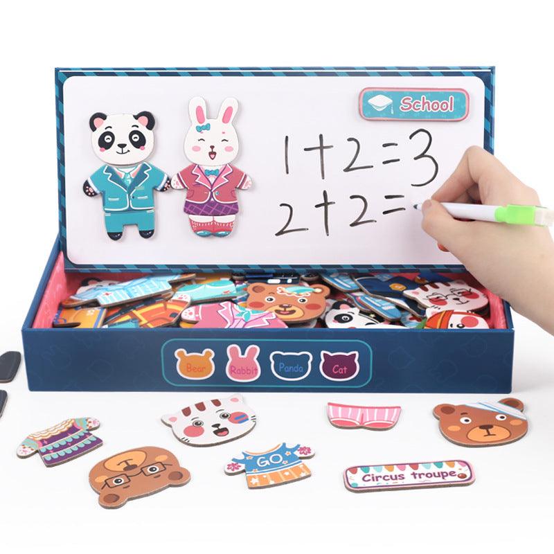 Animal Dress Up Magnet Puzzle Game - The Walnut Wood