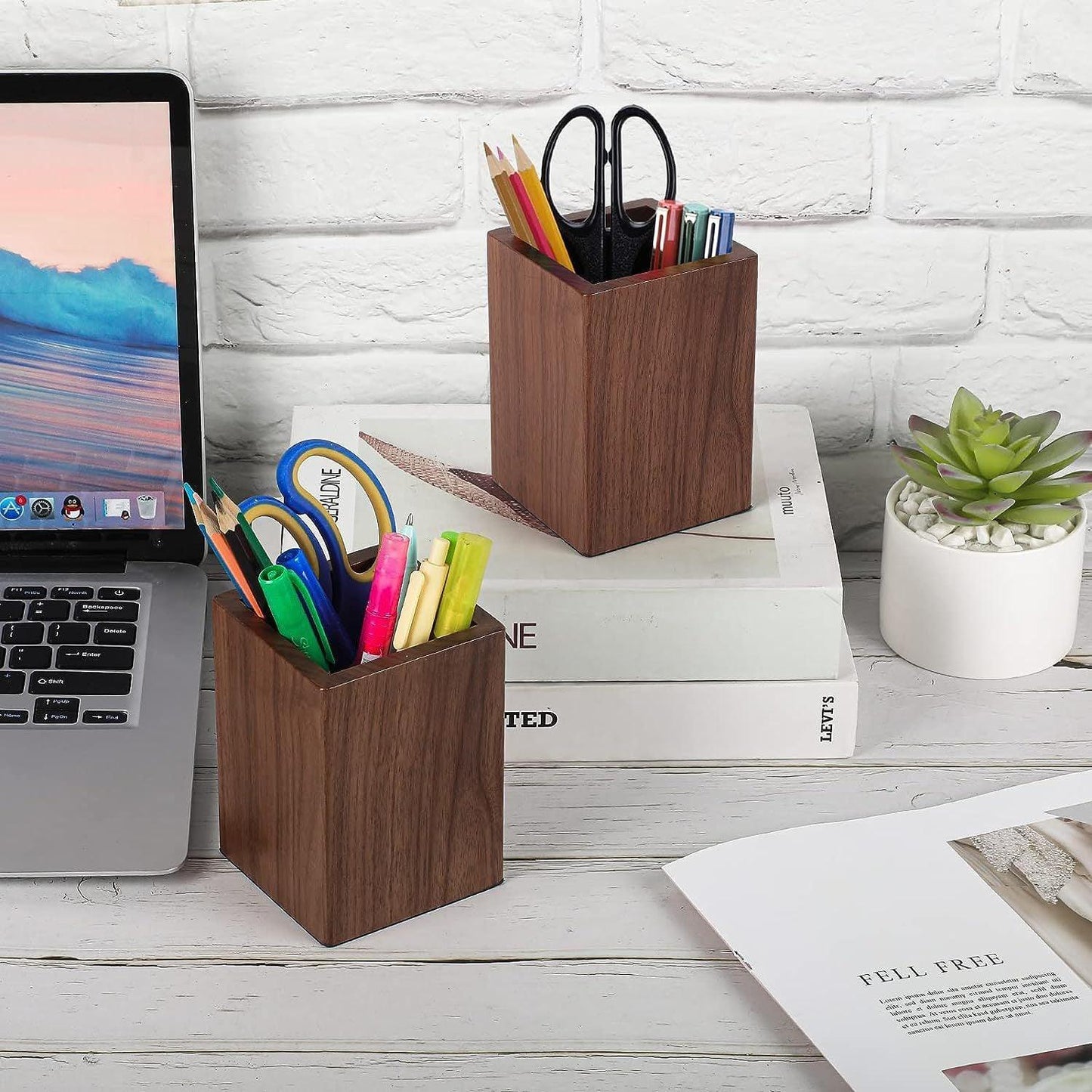 Wooden Pen Holder - The Walnut Wood