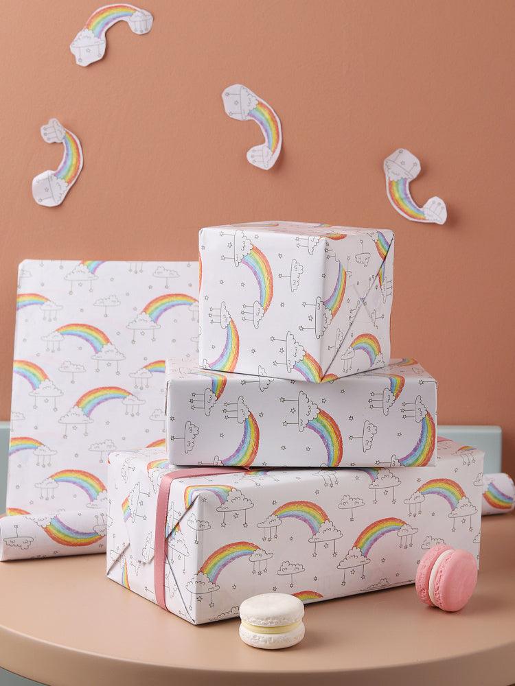 Cute cartoon rainbow wrapping paper - The Walnut Wood