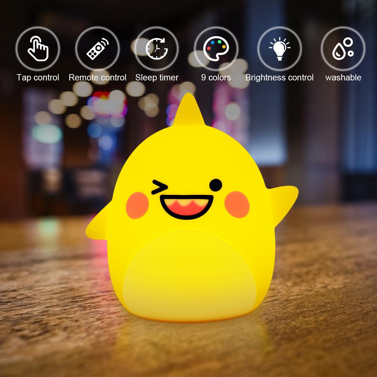 Cute Shark Silicone Light Color Changing - The Walnut Wood
