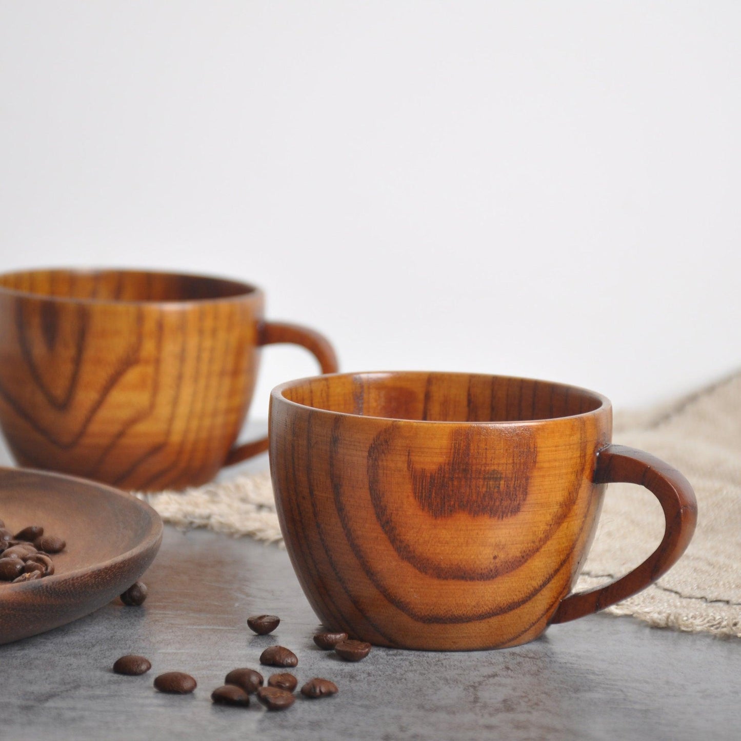 Jujube wooden flat bottom coffee cup - The Walnut Wood