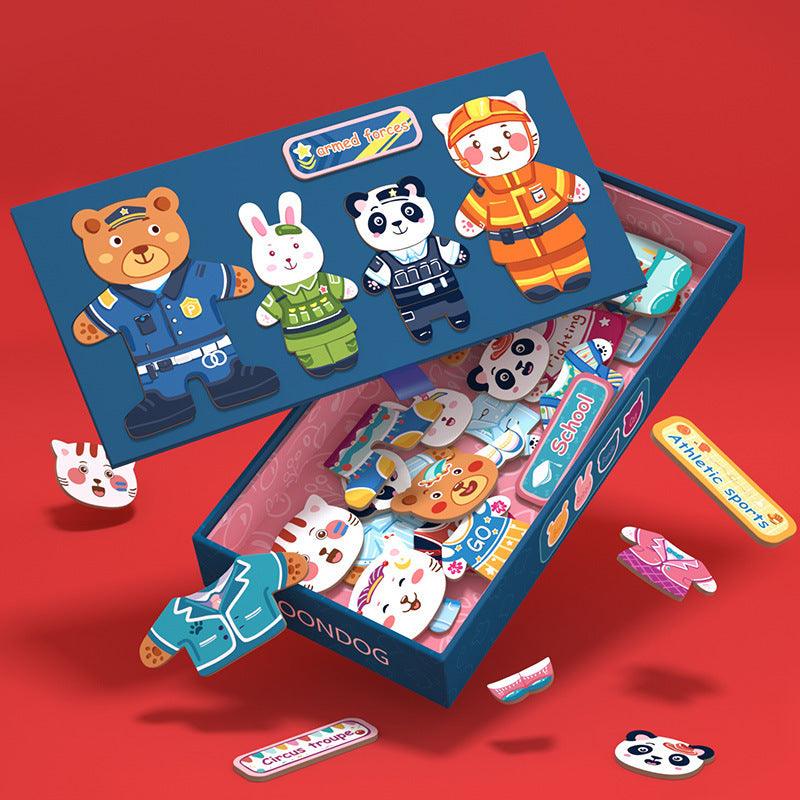 Animal Dress Up Magnet Puzzle Game - The Walnut Wood
