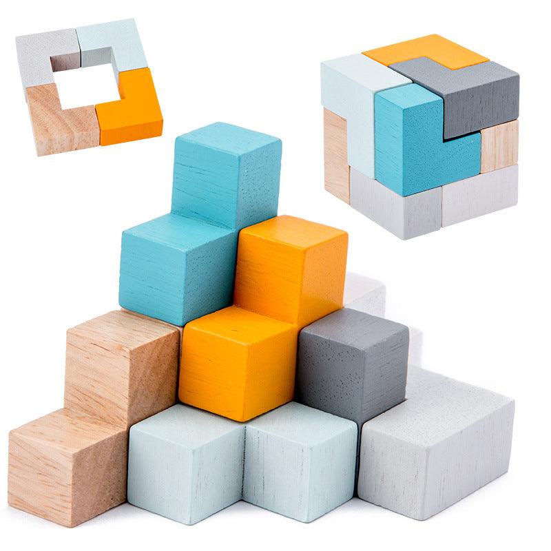 Wooden Building Blocks Toy - The Walnut Wood