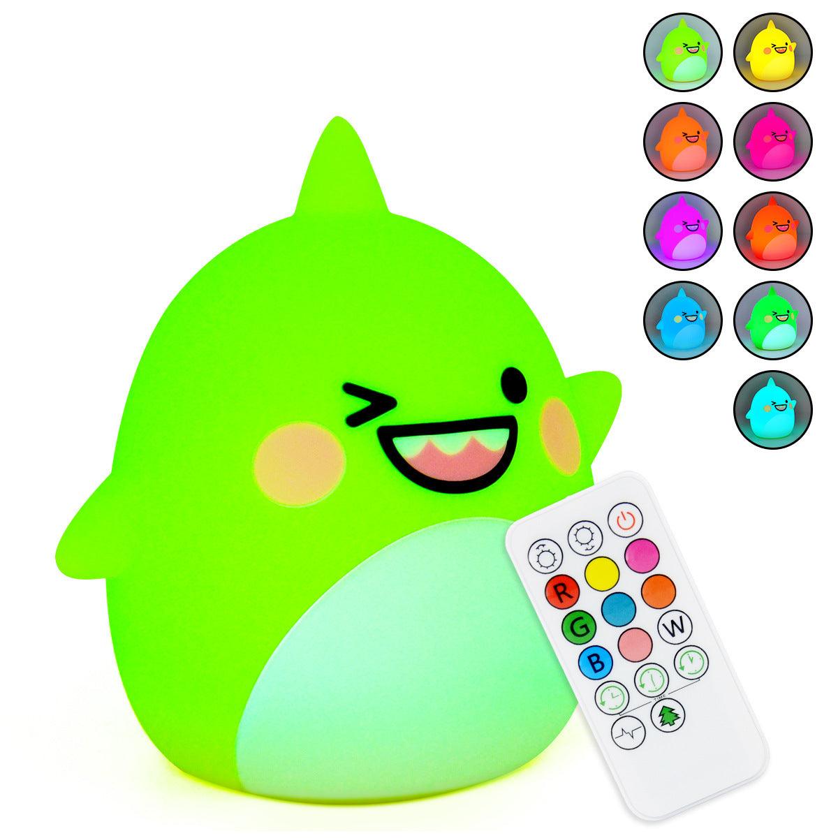 Cute Shark Silicone Light Color Changing - The Walnut Wood