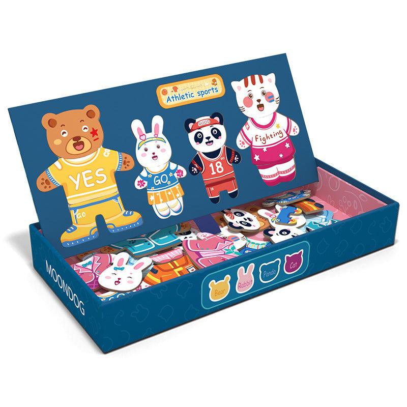 Animal Dress Up Magnet Puzzle Game - The Walnut Wood
