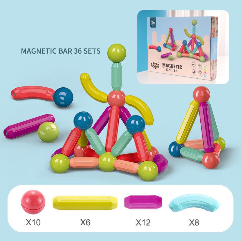 Magnetic Stick Building Blocks Game For Children - The Walnut Wood