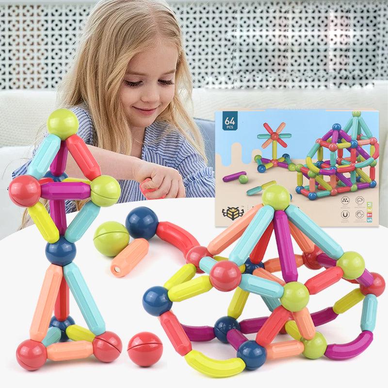 Magnetic Stick Building Blocks Game For Children - The Walnut Wood