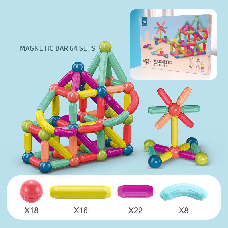 Magnetic Stick Building Blocks Game For Children - The Walnut Wood