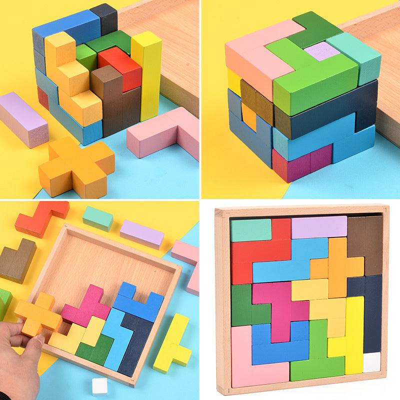 Tetris Block Set - The Walnut Wood