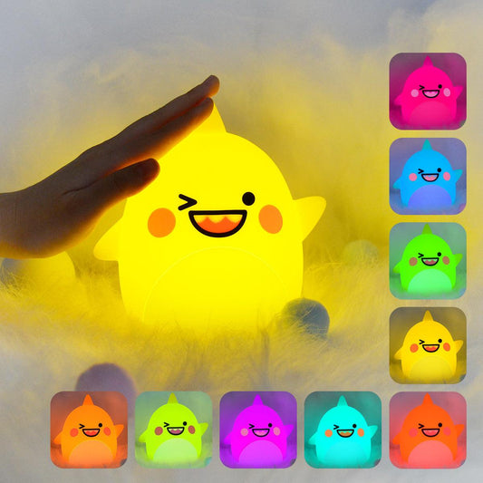 Cute Shark Silicone Light Color Changing - The Walnut Wood