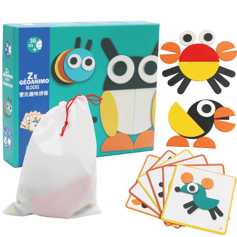 Tangram Jigsaw 3D Animals Puzzle Kids Wooden Toys - The Walnut Wood