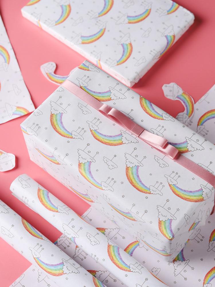 Cute cartoon rainbow wrapping paper - The Walnut Wood