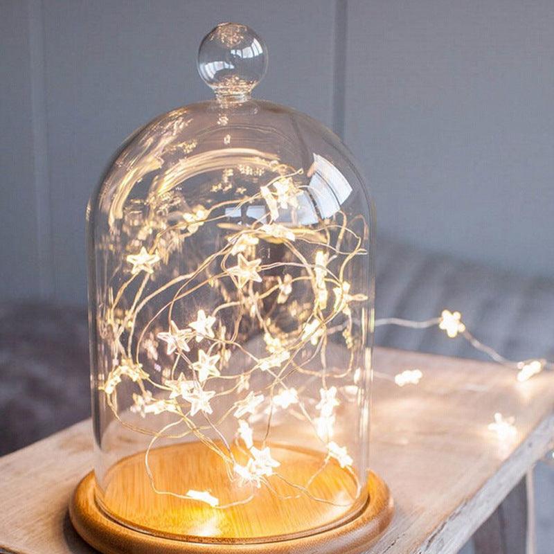 LED Star Fairy Lights Battery - The Walnut Wood