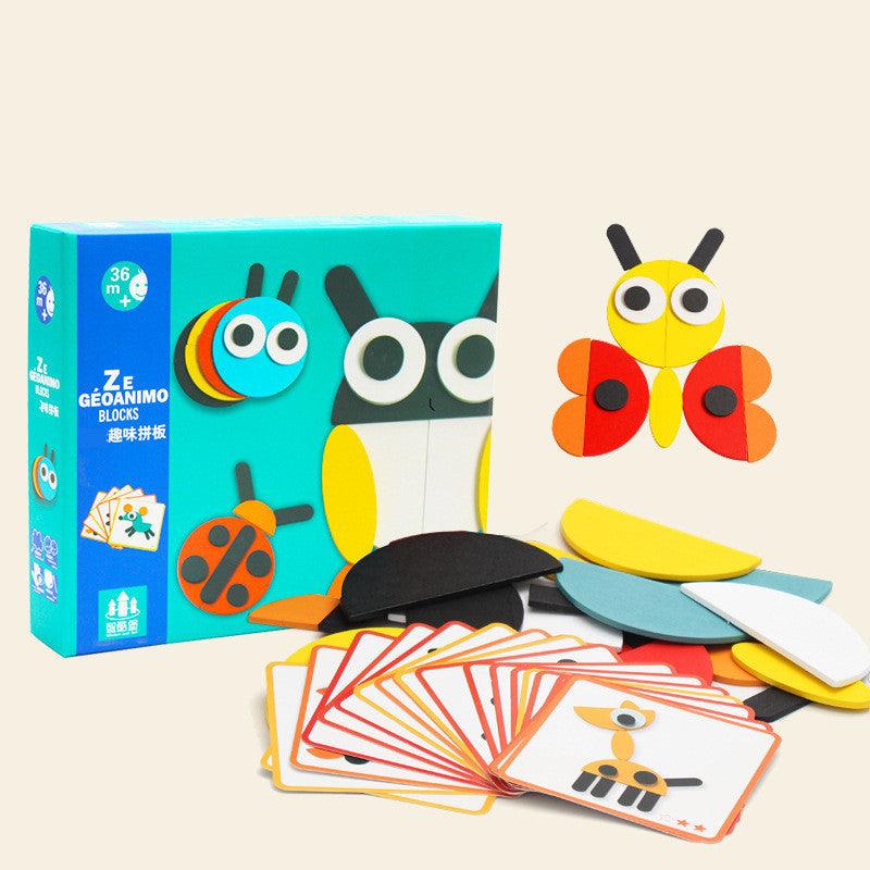 Tangram Jigsaw 3D Animals Puzzle Kids Wooden Toys - The Walnut Wood