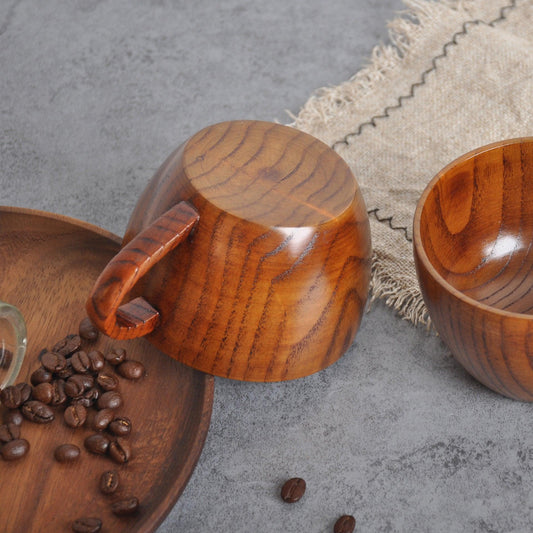 Jujube wooden flat bottom coffee cup - The Walnut Wood