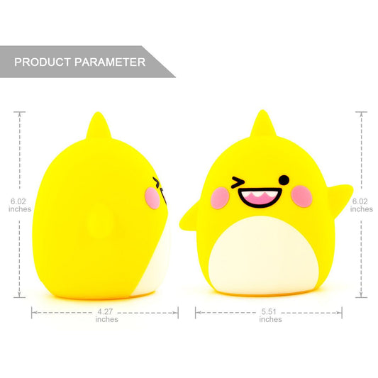Cute Shark Silicone Light Color Changing - The Walnut Wood