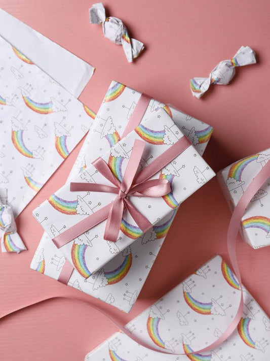 Cute cartoon rainbow wrapping paper - The Walnut Wood