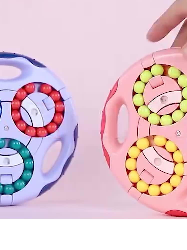 Rotating Magic Bean Cube Toy - The Walnut Wood