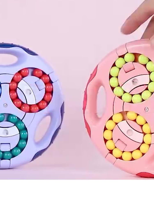 Rotating Magic Bean Cube Toy - The Walnut Wood