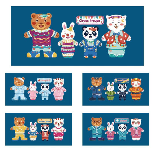 Animal Dress Up Magnet Puzzle Game - The Walnut Wood