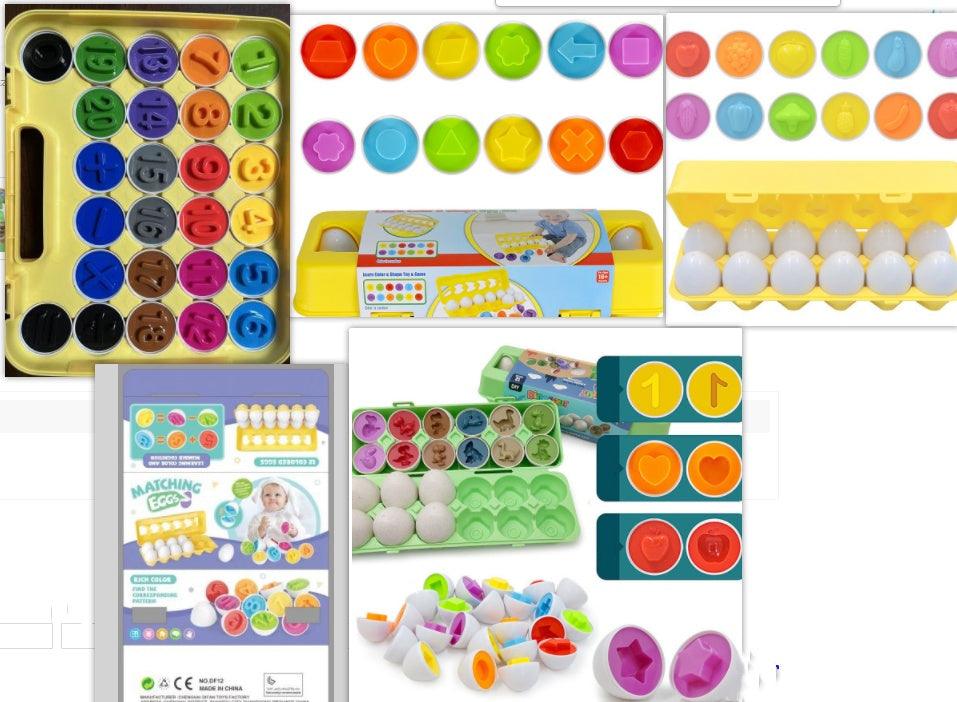 Educational Smart Egg Toy: Learn with Shape and Colours - The Walnut Wood