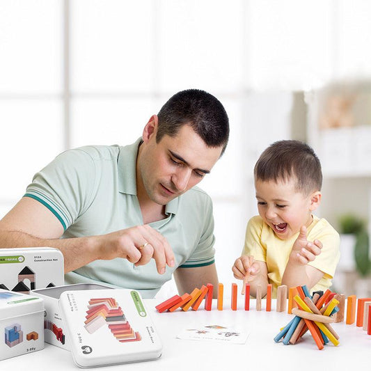 Wooden Building Blocks Toy - The Walnut Wood