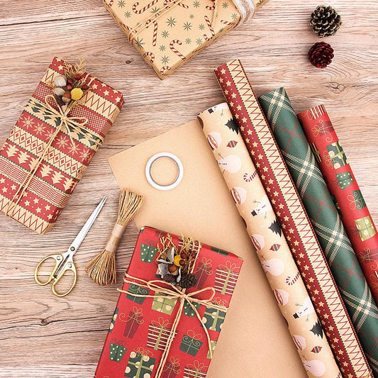 Vintage Christmas Kraft Wrapping Paper - The Walnut Wood