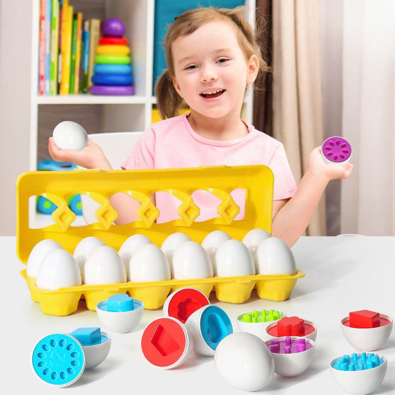 Educational Smart Egg Toy: Learn with Shape and Colours - The Walnut Wood