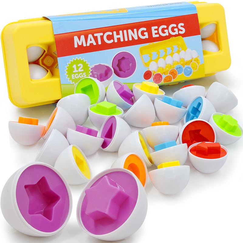 Educational Smart Egg Toy: Learn with Shape and Colours - The Walnut Wood