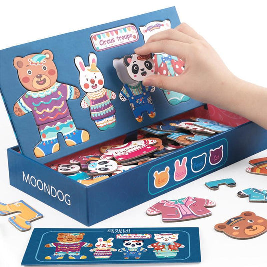 Animal Dress Up Magnet Puzzle Game - The Walnut Wood