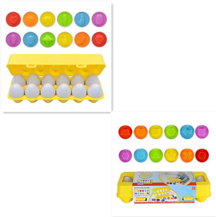 Educational Smart Egg Toy: Learn with Shape and Colours - The Walnut Wood
