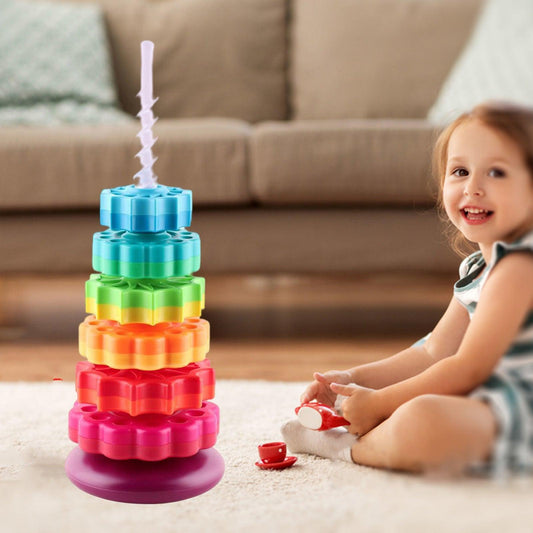 Large Rainbow Revolving Tower - The Walnut Wood