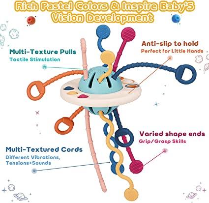 Sensory Development Silicone Finger Lala Play Toys - The Walnut Wood