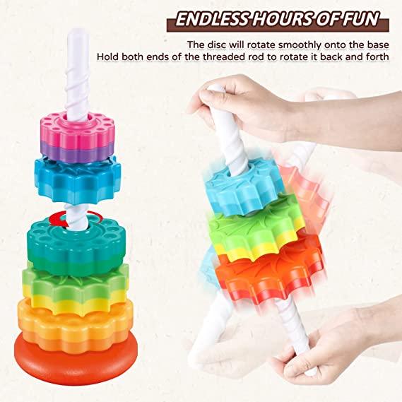 Large Rainbow Revolving Tower - The Walnut Wood